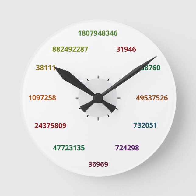 Redondo Mediano Reloj de la matemáticas en la base 36 (Anverso)