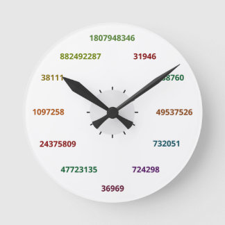 Redondo Mediano Reloj de la matemáticas en la base 36