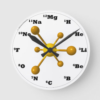 Redondo Mediano Reloj de la molécula - amarillo