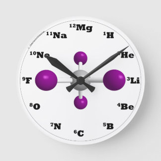 Redondo Mediano Reloj de la molécula - púrpura