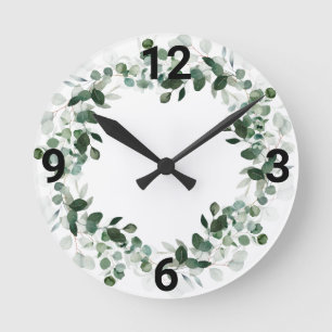 Redondo Mediano RELOJ DE LA PARED DE bonito BOTÁNICO