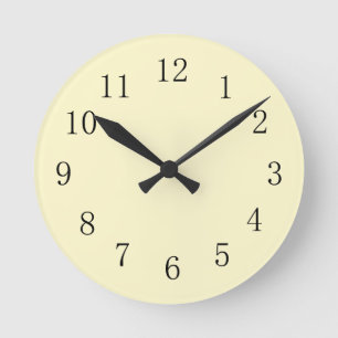 Redondo Mediano Reloj de la pared de la cocina amarilla del Chiffo