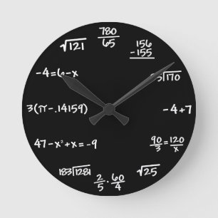 Redondo Mediano Reloj de la pizarra de las matemáticas -