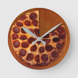Redondo Mediano Reloj de la pizza