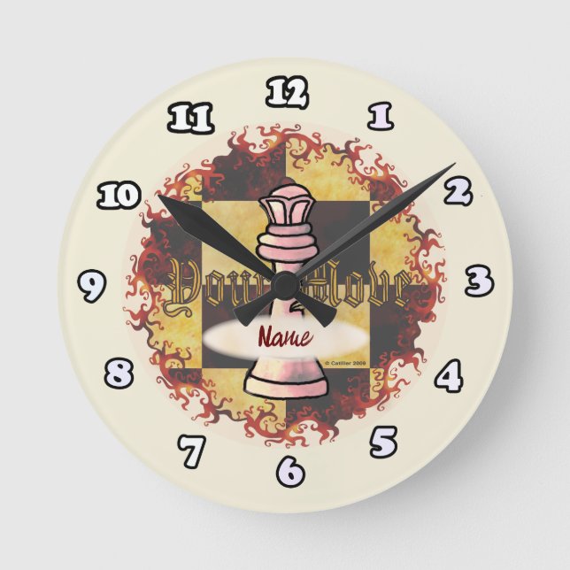 Redondo Mediano Reloj de la Reina de Ajedrez (Anverso)