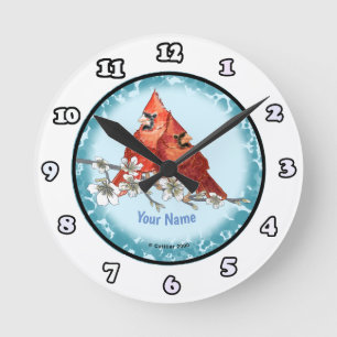 Redondo Mediano Reloj de la sucursal de cardenales