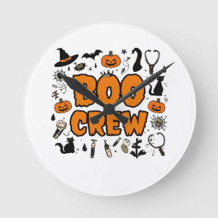 Redondo Mediano Reloj de la tripulación de boo de Halloween - Deco