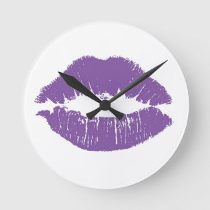 Redondo Mediano Reloj de labios púrpura