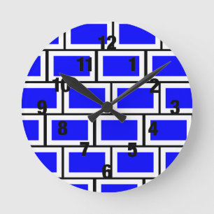 Redondo Mediano Reloj de ladrillo azul
