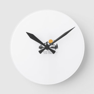 Redondo Mediano Reloj de lanzamiento de la naturaleza de la montañ