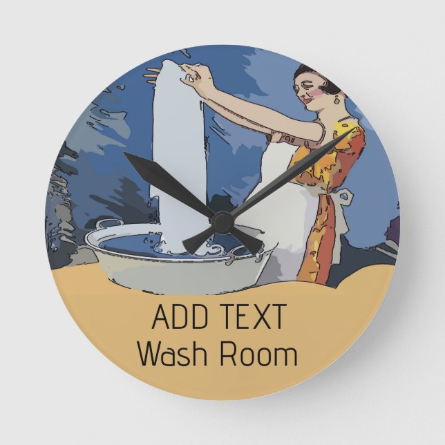 Redondo Mediano Reloj de lavandería (Anverso)