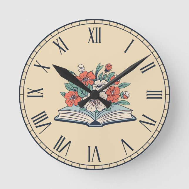 Redondo Mediano Reloj de libro (Anverso)