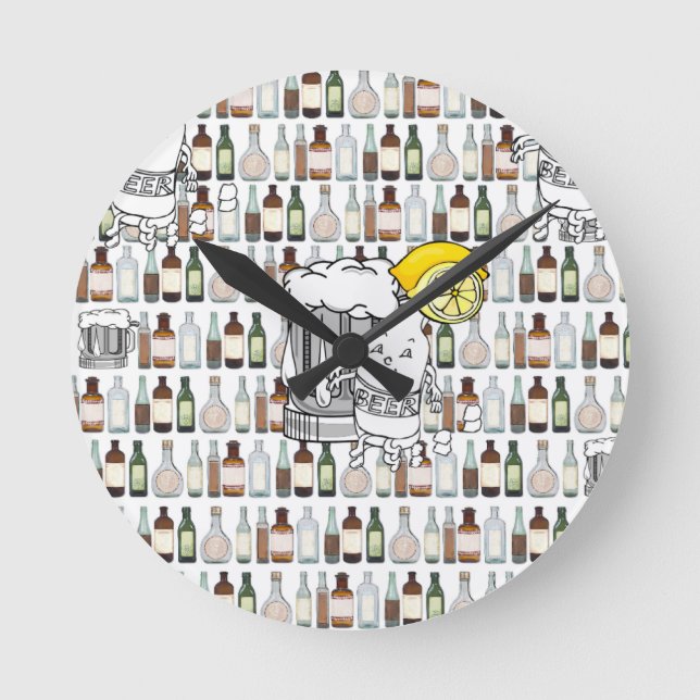 Redondo Mediano Reloj de limón de cerveza (Anverso)