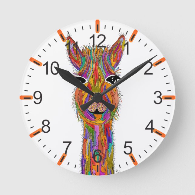 Redondo Mediano Reloj de Llama Colorido (Anverso)