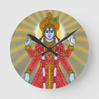 Reloj de Lord Vishnu: Arte de Pared Divino y Decor