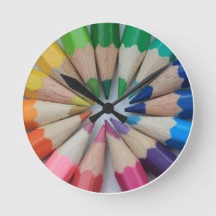 Redondo Mediano Reloj de los lápices de colores
