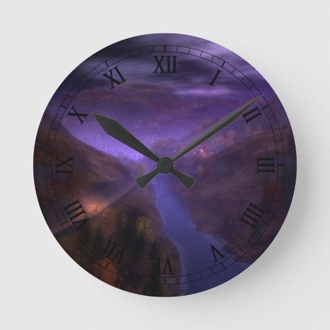 Redondo Mediano Reloj de luces de casa de Highland (Anverso)