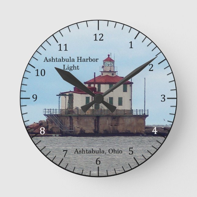 Redondo Mediano Reloj de luz del puerto de Ashtabula (Anverso)