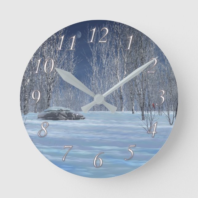 Redondo Mediano Reloj de luz silencioso (Anverso)