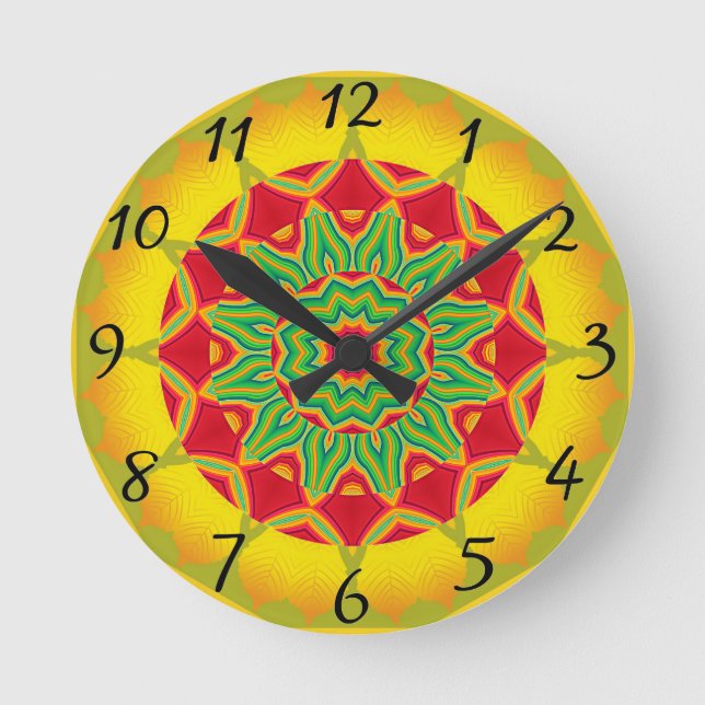 Redondo Mediano Reloj de Mandala (Anverso)