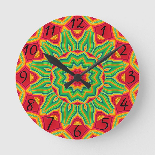 Redondo Mediano Reloj de Mandala (Anverso)