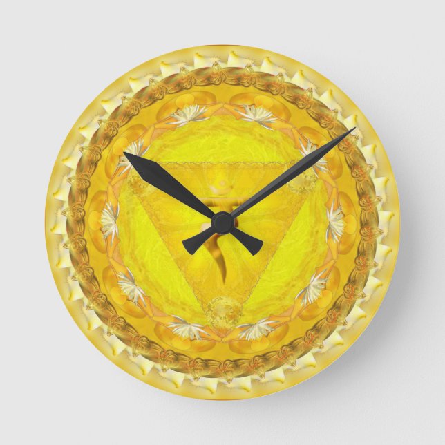 Redondo Mediano Reloj de Manipura - mandala de oro (Anverso)