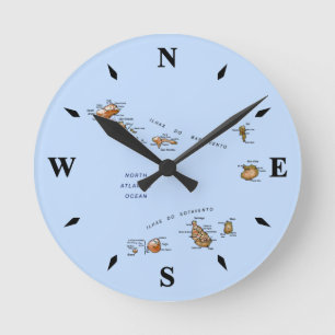 Redondo Mediano Reloj de mapa de Cabo Verde