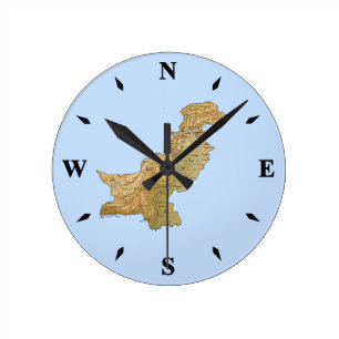 Redondo Mediano Reloj de mapa de Pakistán