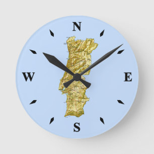 Redondo Mediano Reloj de mapa de Portugal