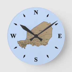 Redondo Mediano Reloj de mapas de Níger