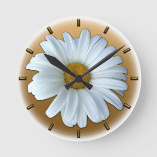 Redondo Mediano Reloj de margarita de flores silvestres de margari