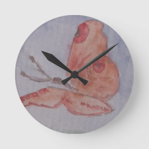 Redondo Mediano Reloj de mariposa rosa