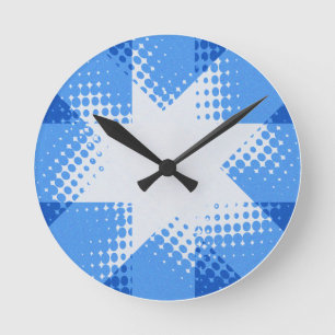 Redondo Mediano Reloj de media estrella retro