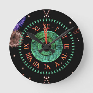 Redondo Mediano Reloj de medianoche esmeralda