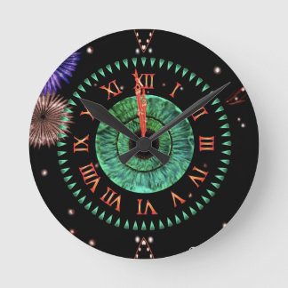 Redondo Mediano Reloj de medianoche esmeralda