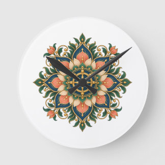 Redondo Mediano Reloj de meditación Mandala Rueda del Dharma de Lo