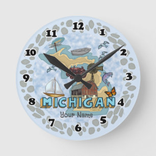 Redondo Mediano Reloj de Michigan