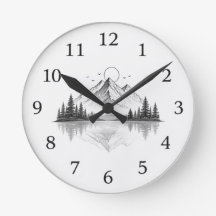 Reloj de naturaleza de montaña elegante