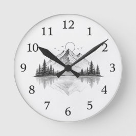 Redondo Mediano Reloj de naturaleza de montaña elegante