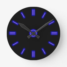 Reloj de neón azul