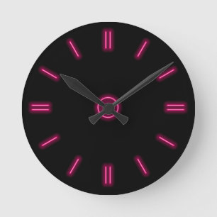 Redondo Mediano Reloj de neón rosado