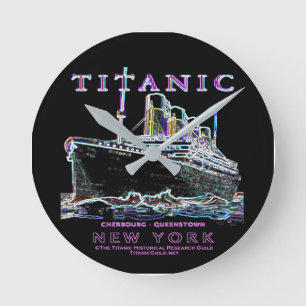 Redondo Mediano Reloj de neón titanico