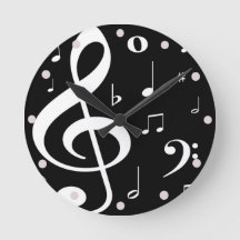 Reloj de notas de música
