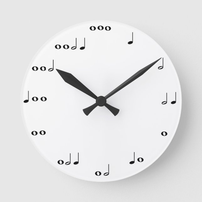 Redondo Mediano Reloj de notas musicales (Anverso)