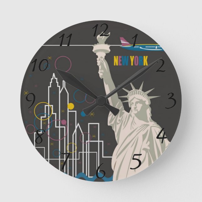 Redondo Mediano Reloj de Nueva York (Anverso)