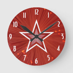 Redondo Mediano Reloj de 'Números' de Estrella Roja