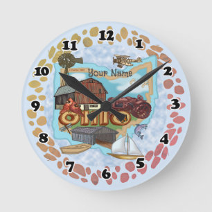 Redondo Mediano Reloj de Ohio