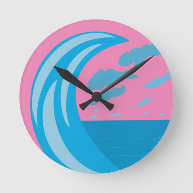 Redondo Mediano Reloj de ondas oceánicas de verano (Anverso)
