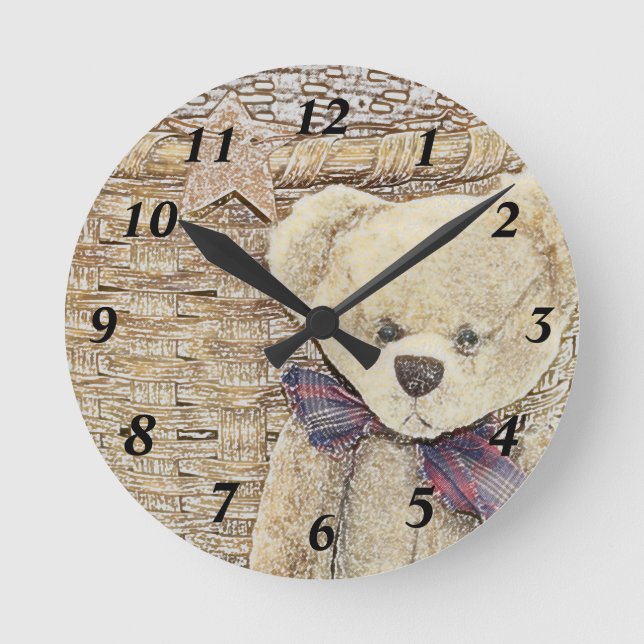 Redondo Mediano Reloj de oso antiguo de Teddy (Anverso)