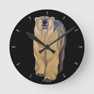 Redondo Mediano Reloj de oso polar Oso Art Wall Clocks Decoración